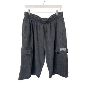 Pro Club Mens Charcoal Gray Fleece Cargo Shorts